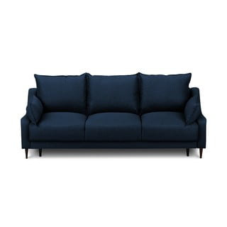 Niebieska rozkładana sofa ze schowkiem Mazzini Sofas Ancolie, 215 cm