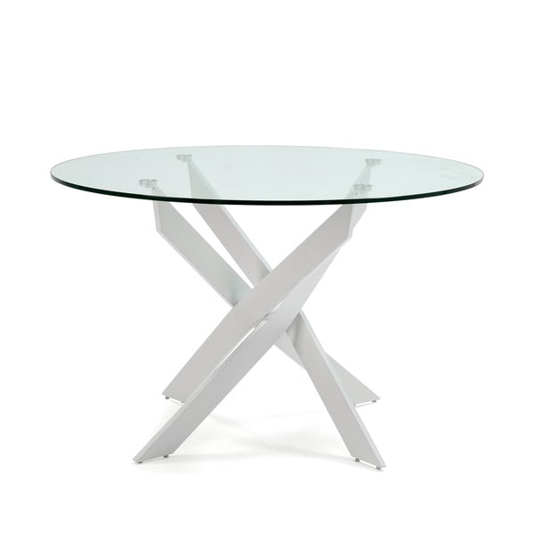 Okrągły stół ze szklanym blatem 120x120 cm Ruth – Marckeric-image-2