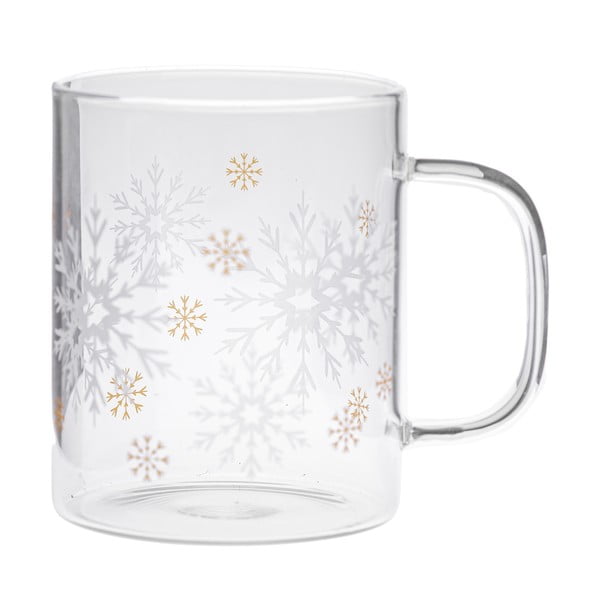 Szklany kubek ze świątecznym motywem 410 ml Frosty Flakes – Dakls