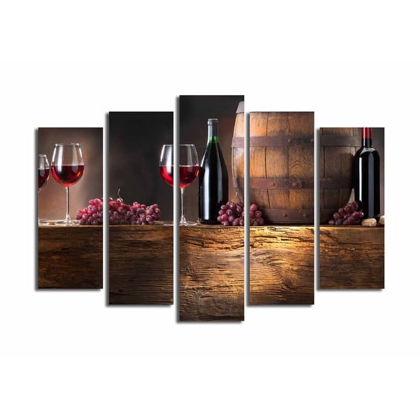 Obraz wieloczęściowy Bottle Of Wine, 105x70 cm