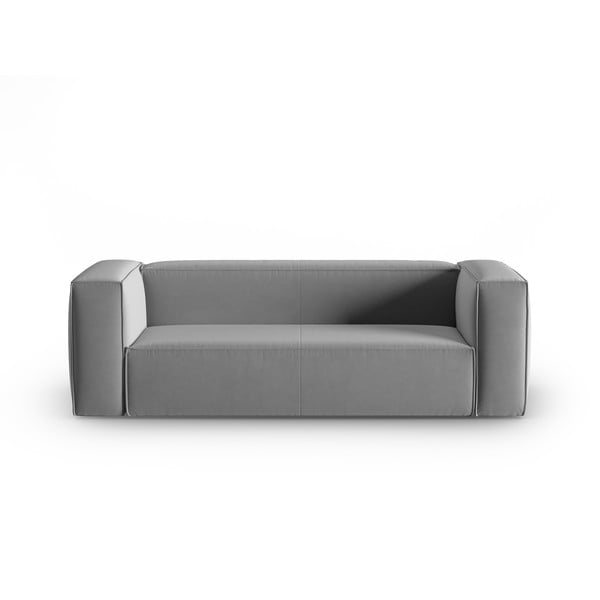 Szara aksamitna sofa 200 cm Mackay – Cosmopolitan Design