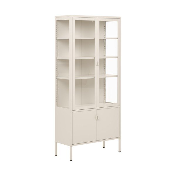 Kremowa stalowa witryna 80x180x35 cm Brisbane – House Nordic