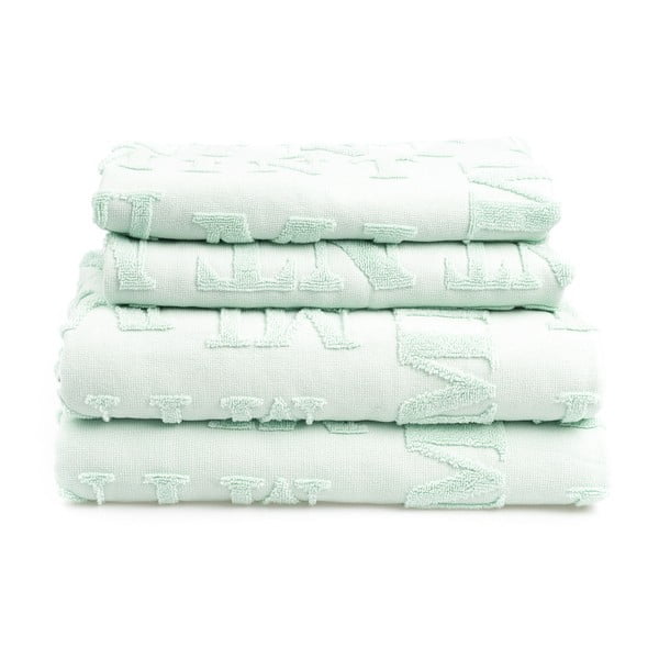 Zestaw 4 jasnozielonych ręczników z bawełny Casa Di Bassi Typo