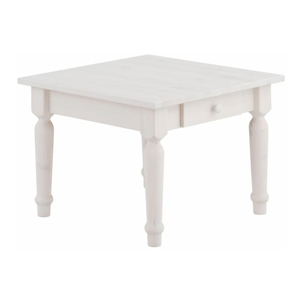 Biały stolik z szufladami z litego drewna sosnowego Støraa Normann S