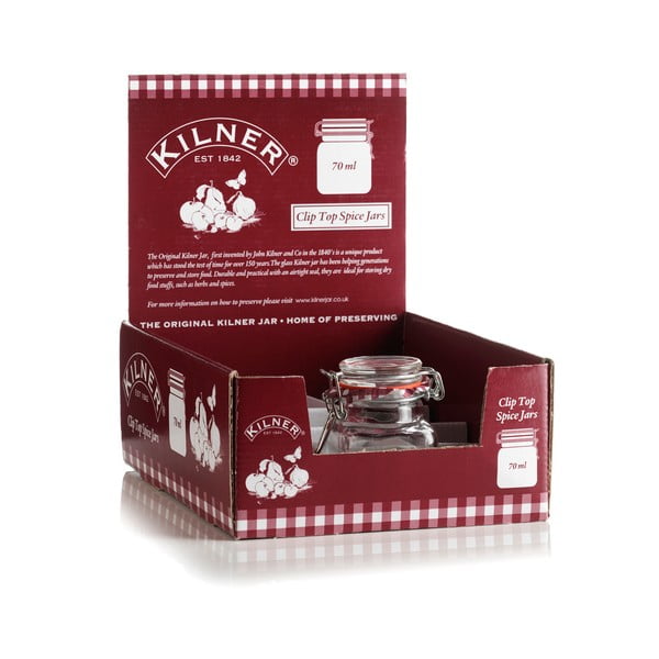 Kanciasty słoik do pasteryzacji z hermetycznym zamknięciem Kilner, 70 ml-image-1