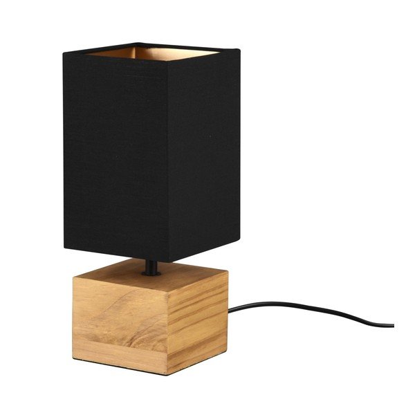 Czarno-naturalna lampa stołowa z tekstylnym kloszem (wysokość 30 cm) Woody – Reality