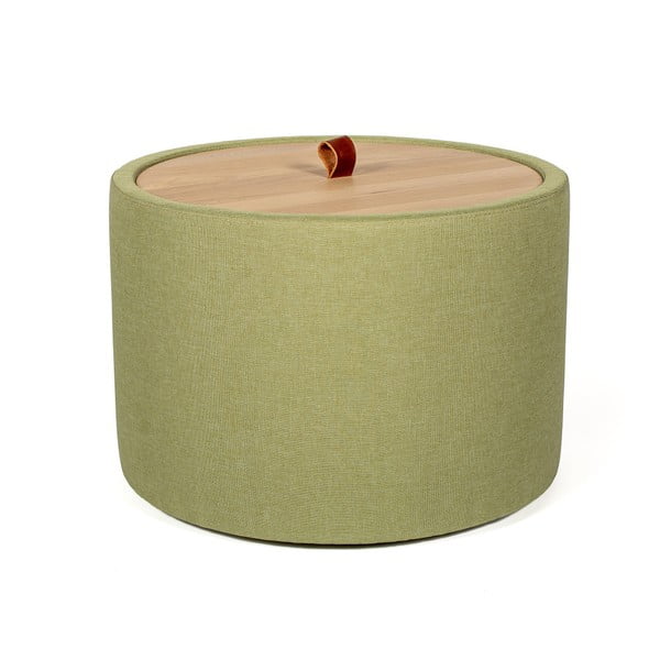 Zielony stolik ze zdejmowanym blatem z drewna dębowego Askala Ibisco, ⌀ 56 cm