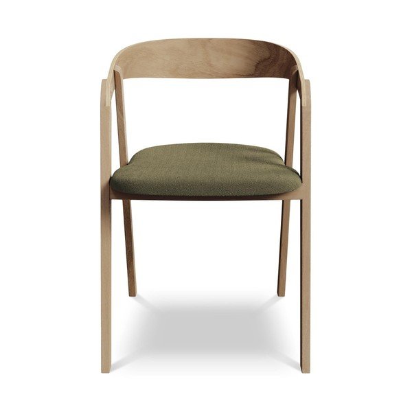 Zielony fotel jadalniany z litego drewna Erika – Makamii-image-1