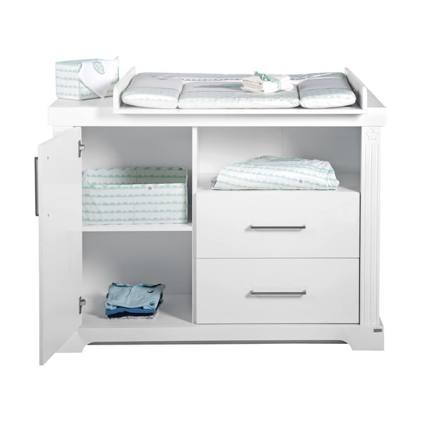 Biała niska komoda dziecięca z przewijakiem 120x98 cm Maxi – Roba-image-2