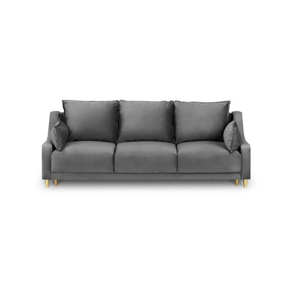Jasnoszara sofa rozkładana ze schowkiem Mazzini Sofas Pansy, 215 cm-image-2