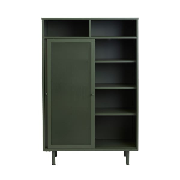 Ciemnozielona metalowa szafka z drzwiami przesuwnymi 90x140x40 cm Veep – Unique Furniture-image-2