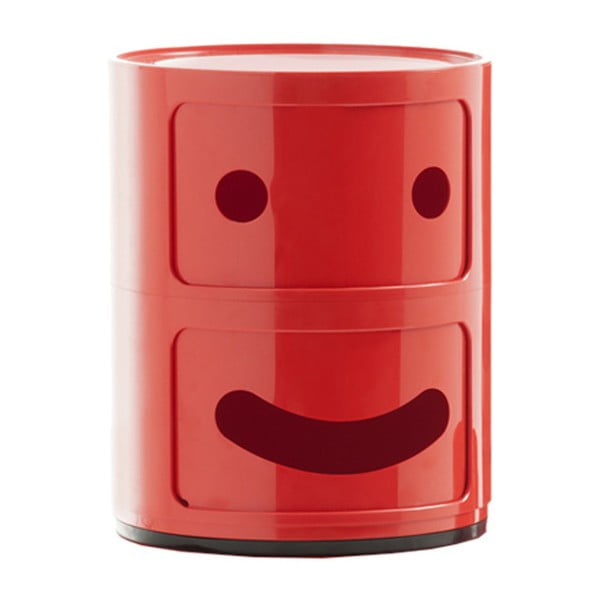Czerwona szafka z 2 szufladami Kartell Componibili Smile