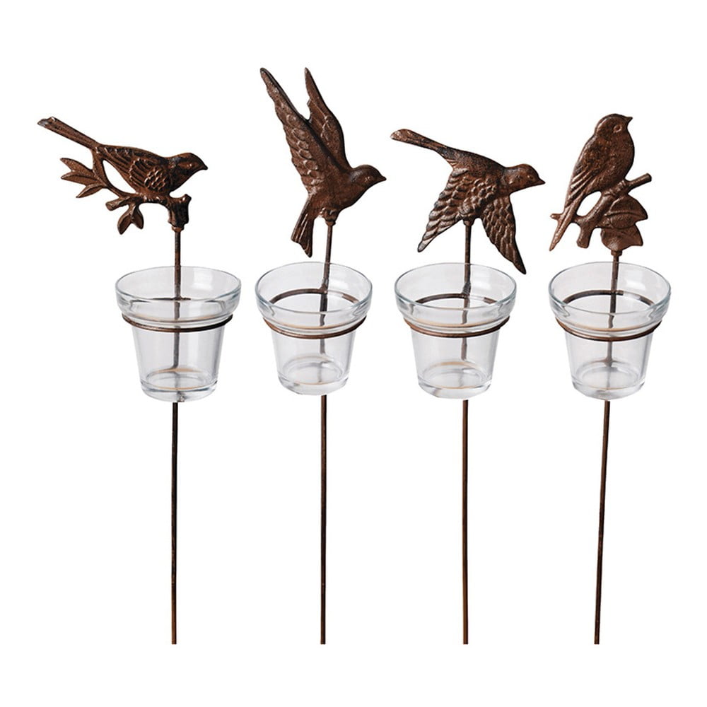 Zestaw 4 świeczników ogrodowych Esschert Design Birds