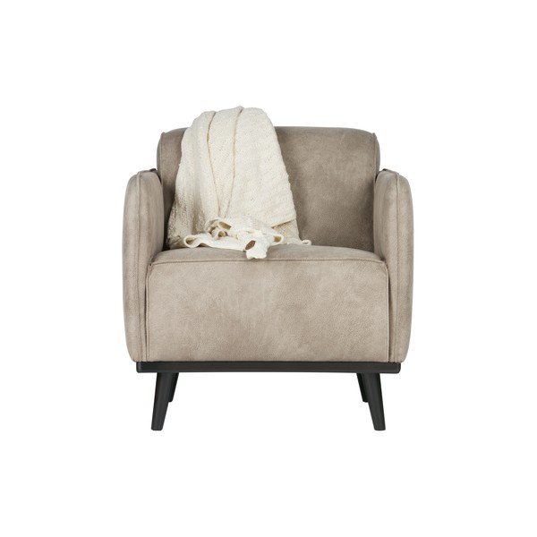 Jasnoszary fotel z imitacji skóry BePureHome Statement-image-2