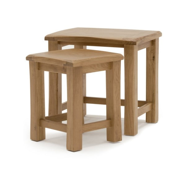 Zestaw 2 stołków z drewna dębowego VIDA Living Breeze
