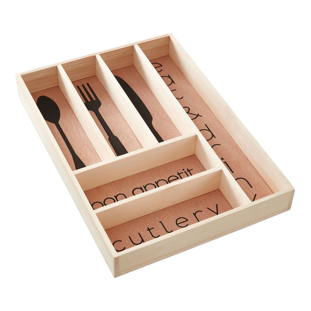 Drewniany organizer na sztućce do szuflady w naturalnym kolorze 30 x 42 cm Bessan – Premier Housewares