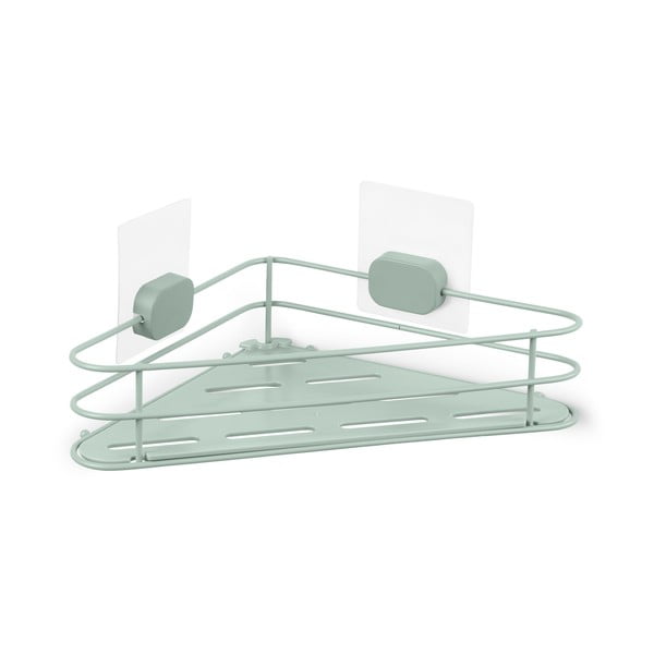 Zielona narożna samoprzylepna metalowa półka łazienkowa Grena – Compactor-image-2