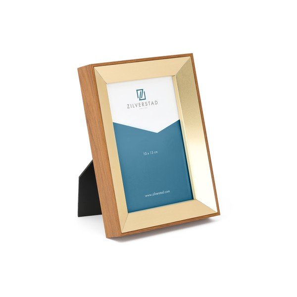 Metalowa ramka stojąca w kolorze mosiądzu 13,5x18,5 cm Marseille – Zilverstad