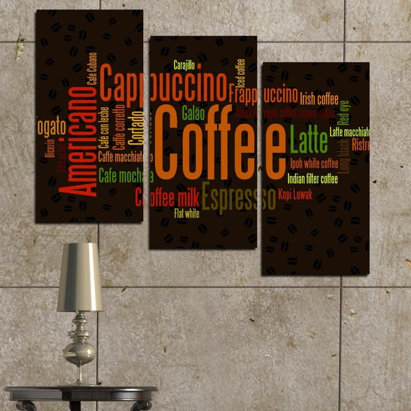 3-częściowy obraz Kawa