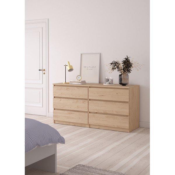 Komoda w dekorze dębu w naturalnym kolorze 154x76x50 cm Naia – Tvilum-image-1