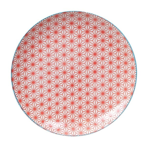 Czerwony talerz porcelanowy Tokyo Design Studio Star, ⌀ 25,7 cm