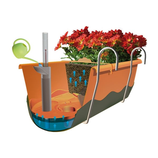 Zielona doniczka z systemem nawadniania Plastia Mareta, dł. 60 cm-image-3