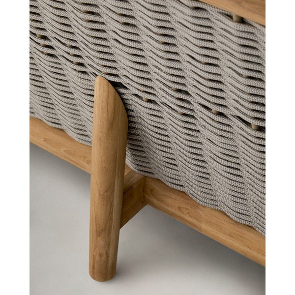 Beżowa/w naturalnym kolorze tapicerowana sofa ogrodowa Elunda – Kave Home-image-3