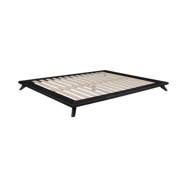 Łóżko dwuosobowe z drewna sosnowego z materacem Karup Design Senza Comfort Mat Black/Natural, 180x200 cm-image-3