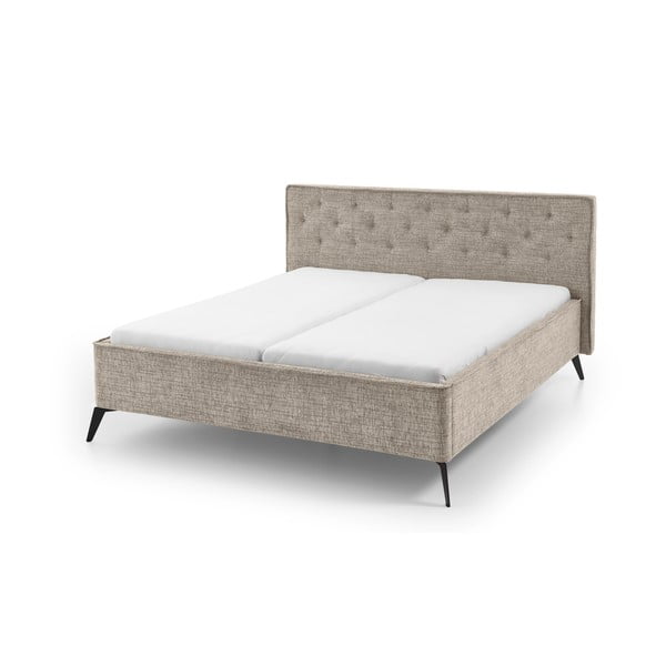 Beżowe tapicerowane łóżko dwuosobowe bez stelaża 180x200 cm Alicante – Meise Möbel