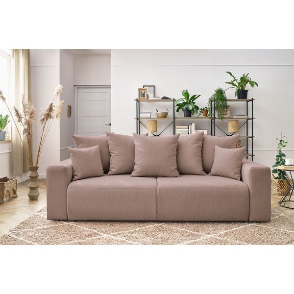 Jasnoróżowa sofa rozkładana Envy – Bobochic Paris-image-1