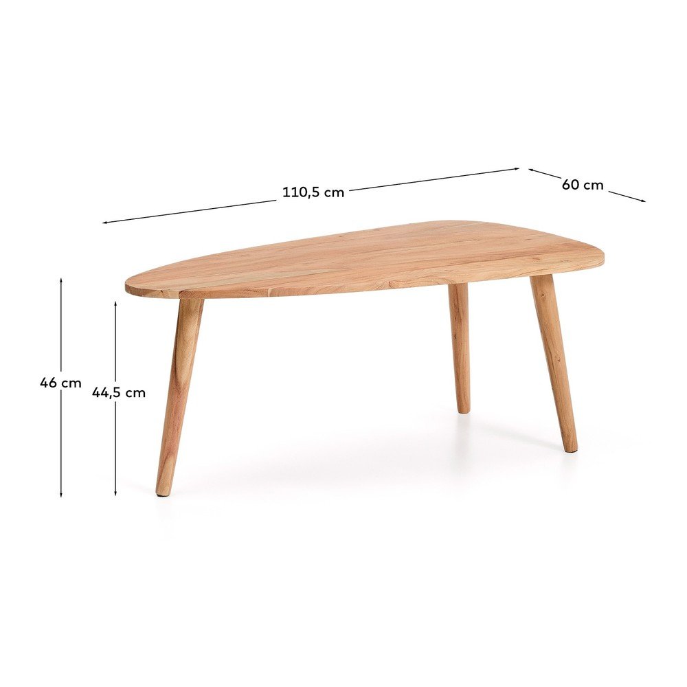 Stolik z litego drewna akacjowego w naturalnym kolorze 60x110,5 cm Duvani – Kave Home (zdjęcie 8)