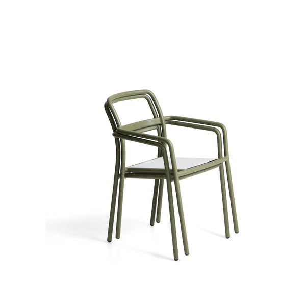 Zielone tapicerowane krzesło ogrodowe Linosa – Kave Home-image-4