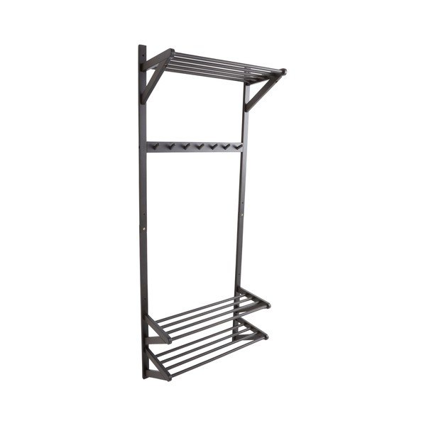 Czarny zestaw do przedpokoju z litego drewna sosnowego 75x190x32 cm Cole – Jotex