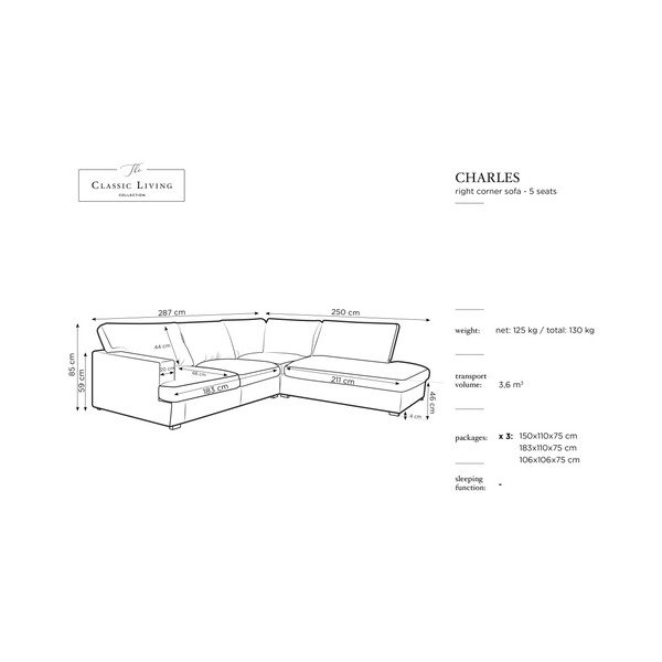 Niebieski narożnik Windsor & Co Sofas Daphne, lewostronny-image-1