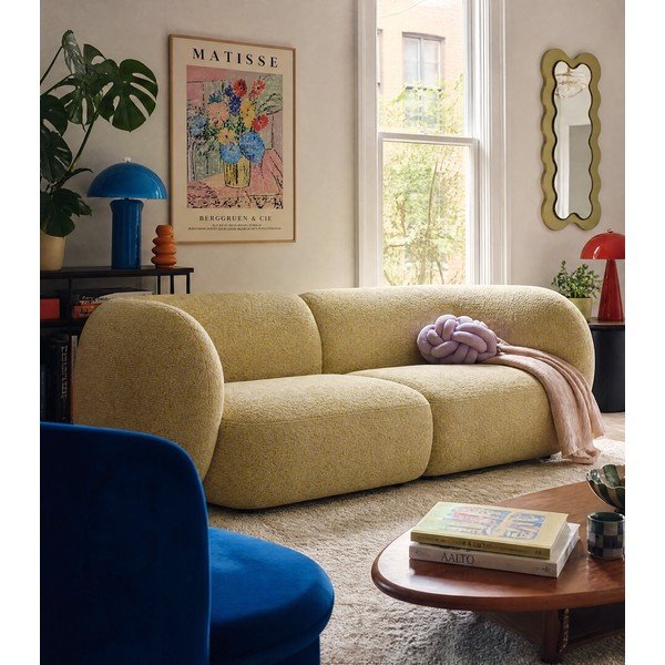 Żółta sofa 243 cm Kate – Micadoni -image-1