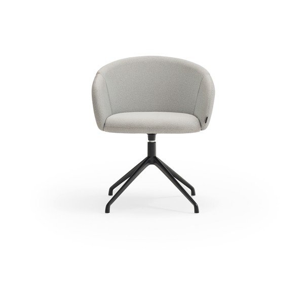 Jasnoszary tapicerowany fotel jadalniany z podłokietnikami Add – Teulat-image-1