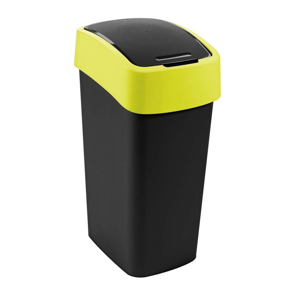 Żółty/czarny plastikowy kosz na śmieci do segregacji odpadów 45 l Flip Bin – Curver