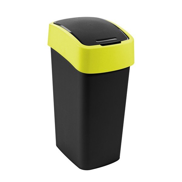 Żółty/czarny plastikowy kosz na śmieci do segregacji odpadów 45 l Flip Bin – Curver