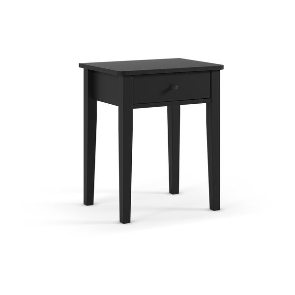 Czarna szafka nocna z matowym wykończeniem Bart – Marckeric