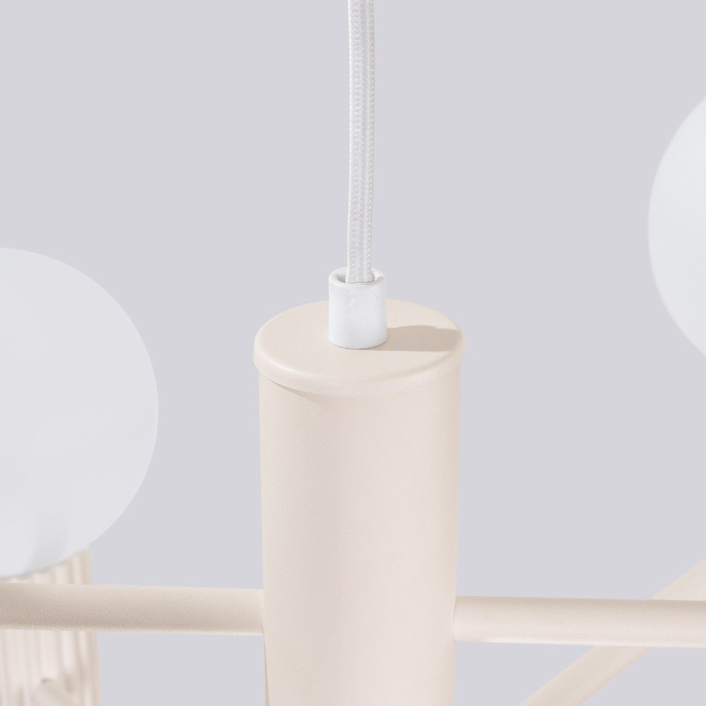 Kremowa lampa wisząca ze szklanym kloszem Orbital – Sollux (zdjęcie 3)