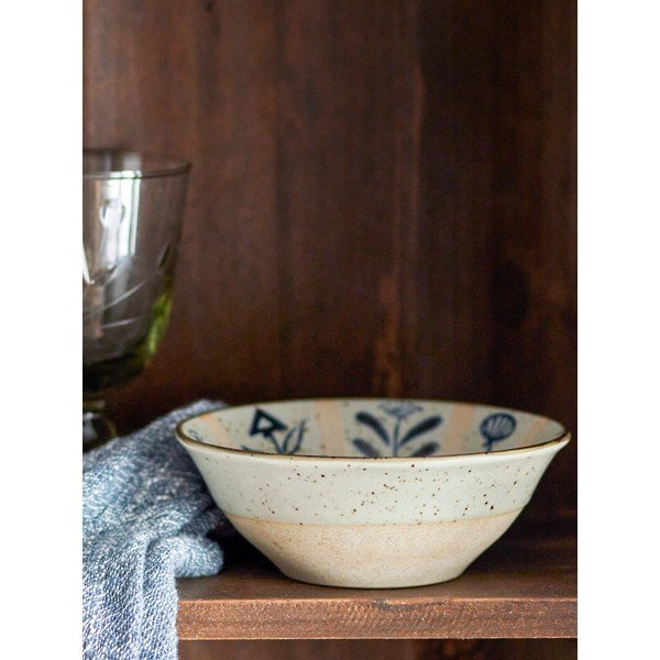 Jasnoniebiesko-kremowa kamionkowa miska 500 ml Leonie – Bloomingville-image-1