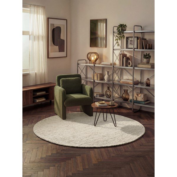 Kremowy wełniany okrągły dywan tkany ręcznie ø 200 cm Bexley Woolwich – Ted Baker-image-1