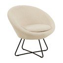 Kremowobiały fotel ze sztucznej wełny Actona Center