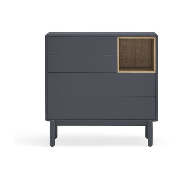 Ciemnoszara niska komoda 90x90 cm Corvo – Teulat