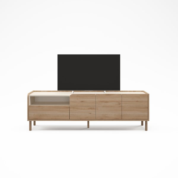 Szafka pod TV w dekorze dębu w naturalnym kolorze 180x55,5x44 cm Monza – Marckeric-image-2