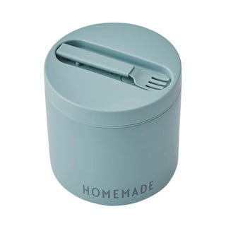 Turkusowy pojemnik termiczny z łyżką Design Letters Homemade, wys. 11,4 cm