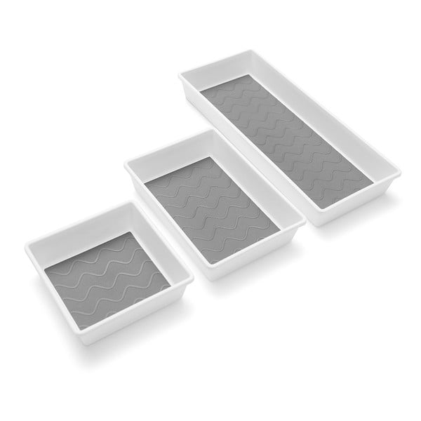Zestaw 3 szaro-białych antypoślizgowych przegródek Addis-image-4