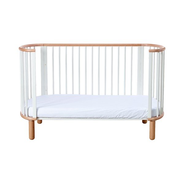Białe łóżeczko dziecięce z drewna bukowego Flexa Baby, 70x140 cm-image-3