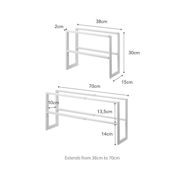 Biały metalowy teleskopowy regał na buty Line – YAMAZAKI-image-3