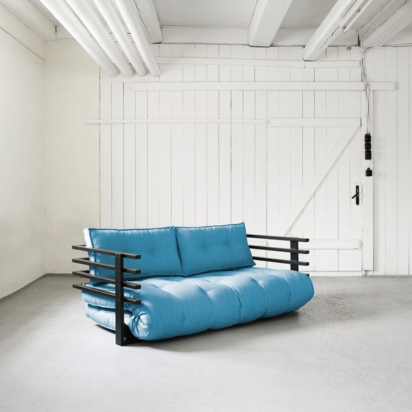 Sofa rozkładana dwuosobowa Karup Funk Black/Horizon Blue